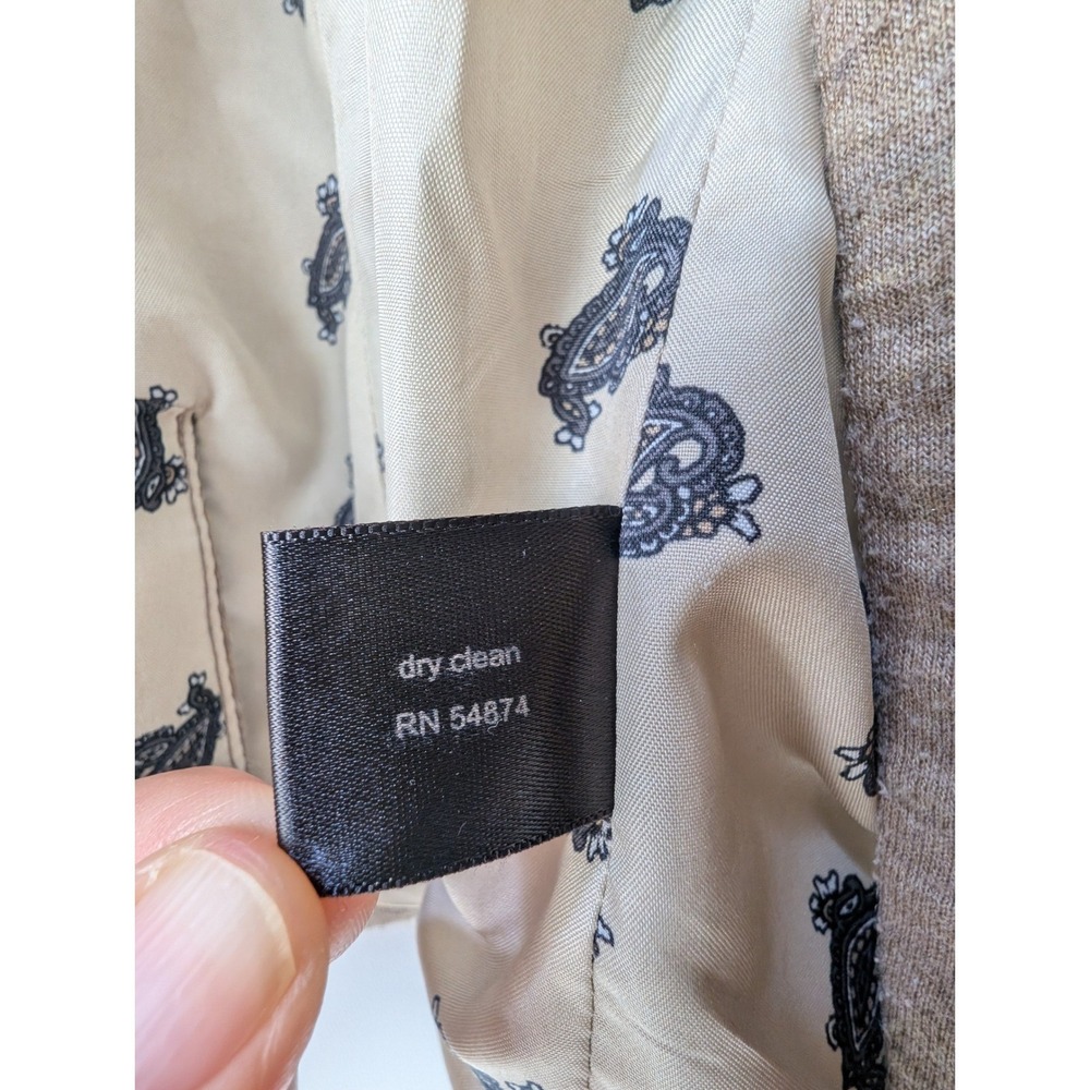The Limited Tan Heathered Double Breasted Blazer Paisley Lining Small - Picture 7 of 10